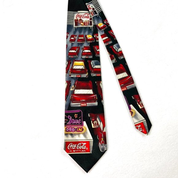 Vintage Official Coca-Cola Neck Tie Drive-In Movie Collectible Tie - Picture 2 of 10